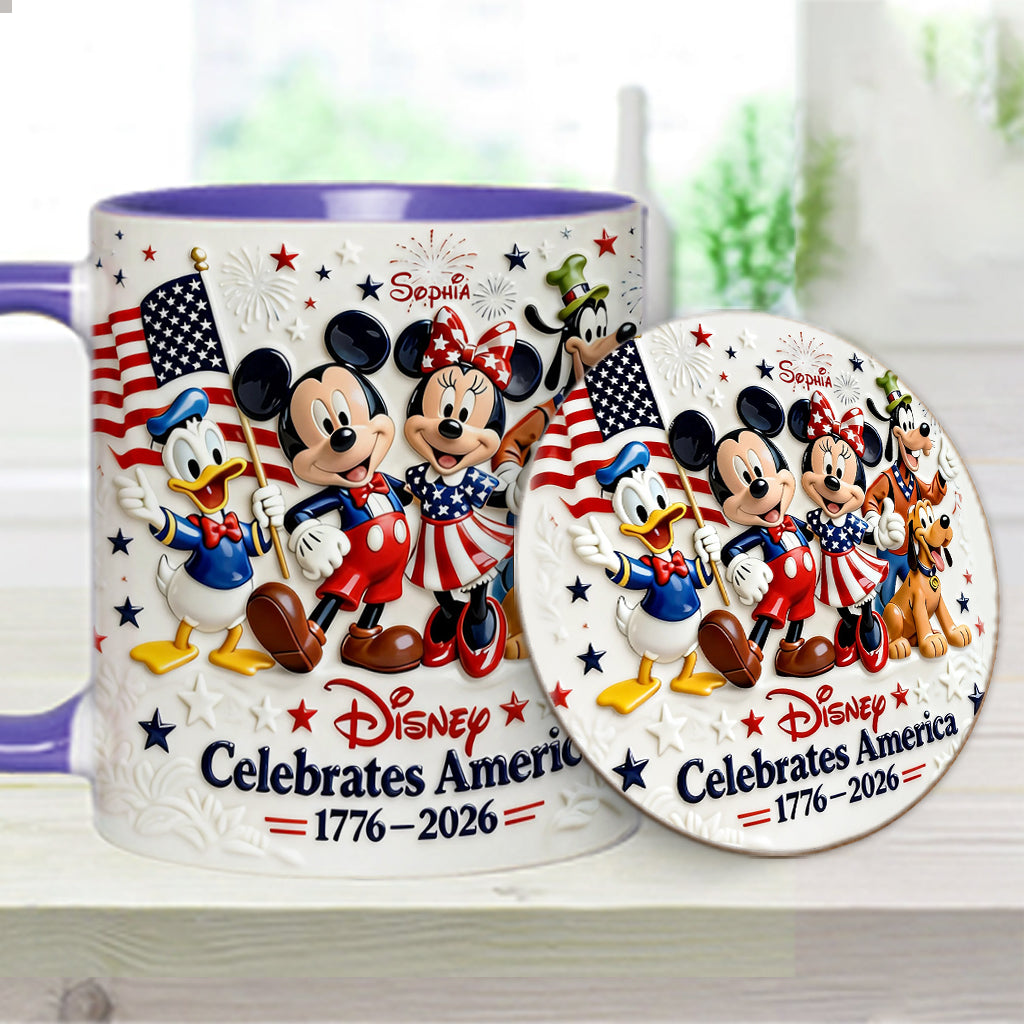 Celebrate USA’s 250th Anniversary - Personalized Mouse Accent Mug & Coaster