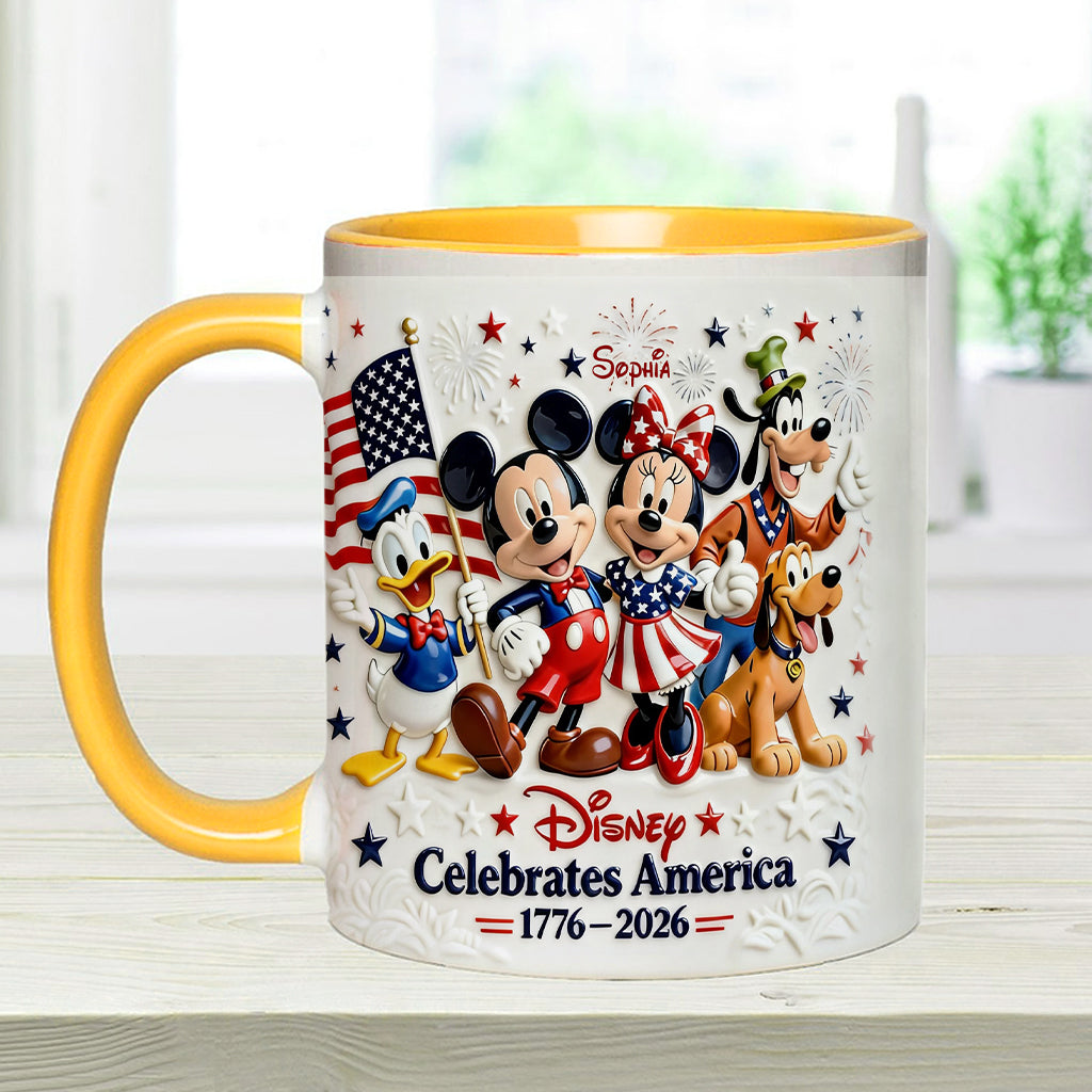 Celebrate USA’s 250th Anniversary - Personalized Mouse Accent Mug & Coaster
