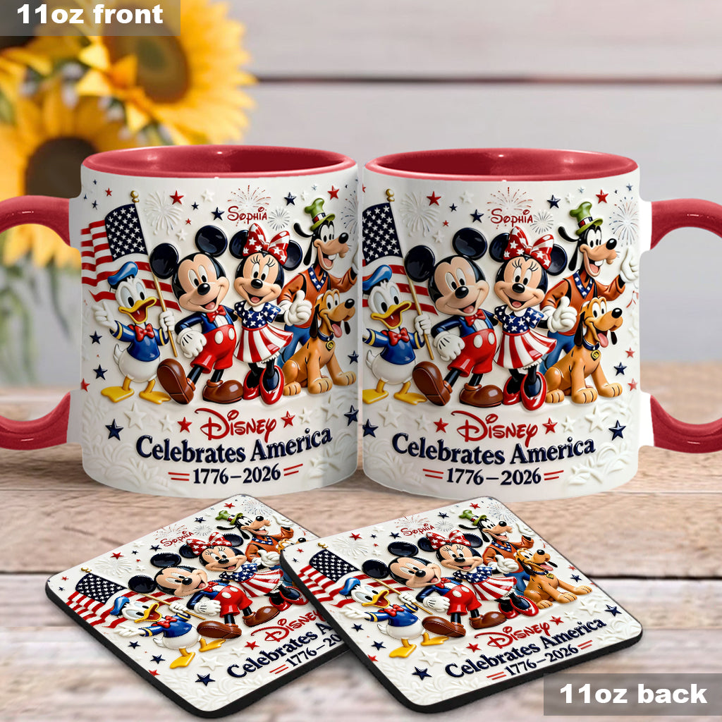 Celebrate USA’s 250th Anniversary - Personalized Mouse Accent Mug & Coaster