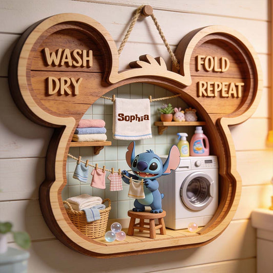 Laundry Day - Personalized Ohana 2 Layered Wood Sign / Wood Plaque