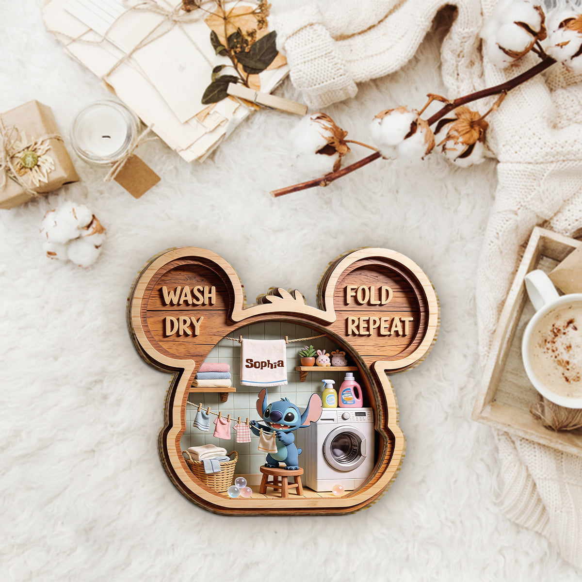 Laundry Day - Personalized Ohana 2 Layered Wood Sign / Wood Plaque