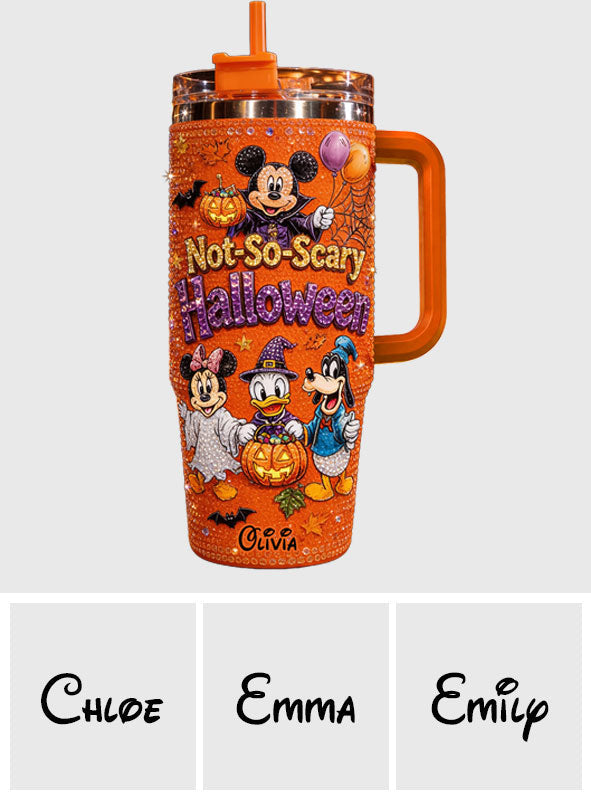 Halloween Not-So-Scary Party - Personalized Mouse Rhinestone Tumbler With Handle
