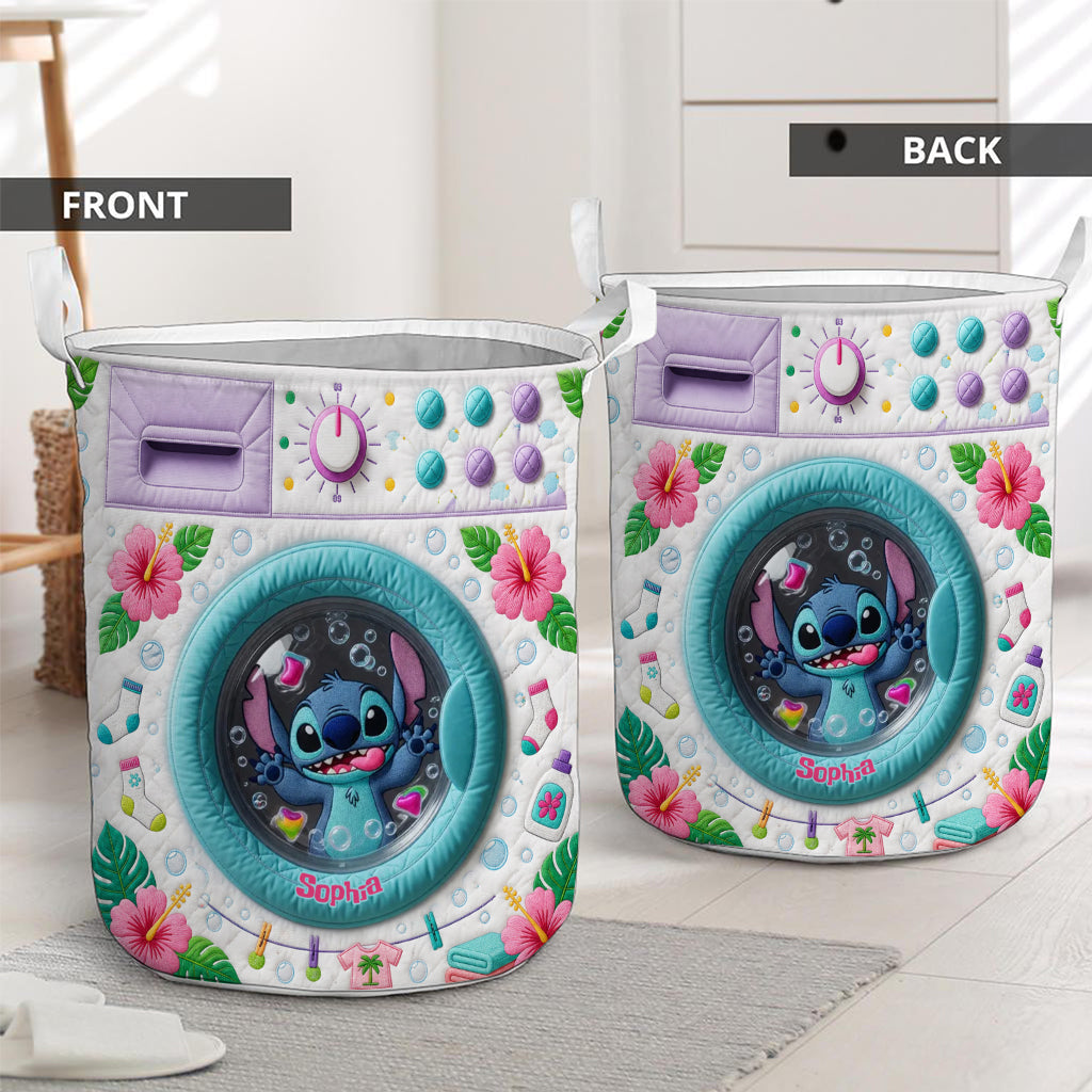 Funny Blue Monster Washing Machine - Personalized Ohana Storage Basket