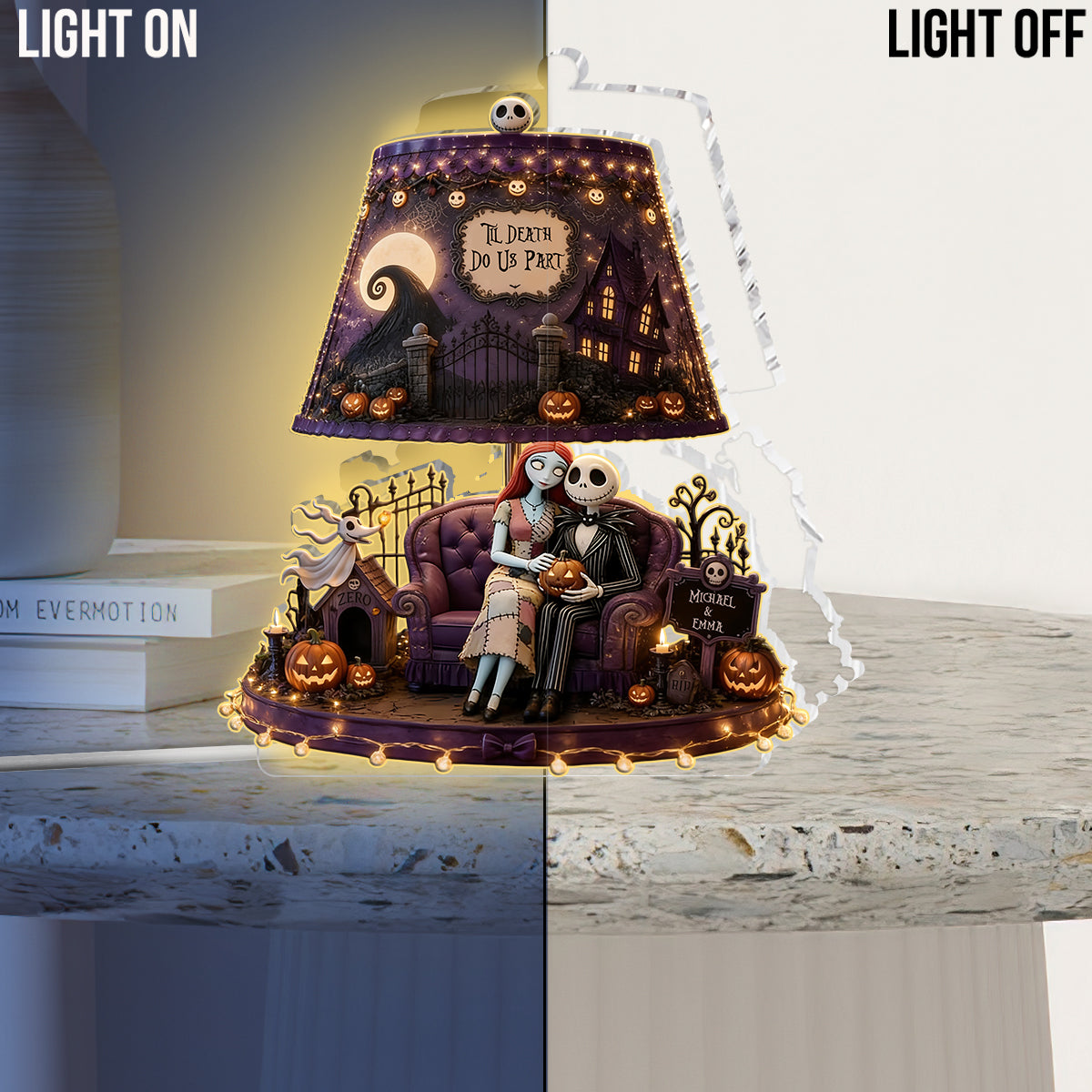 Til Death Do Us Part - Personalized Nightmare Acrylic LED Night Light