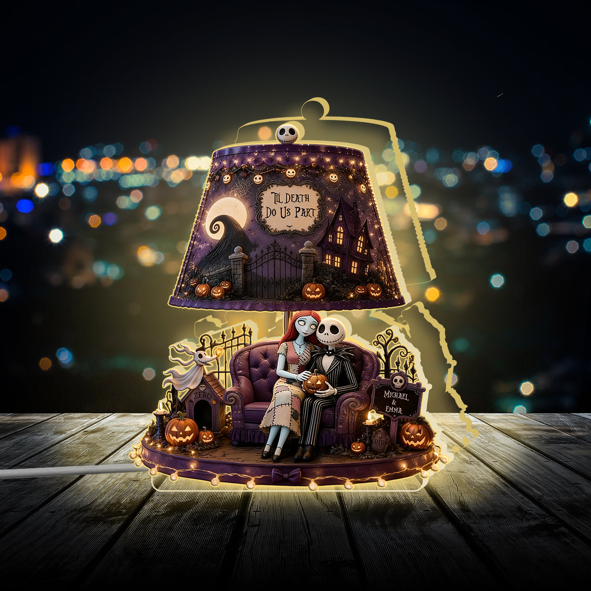 Til Death Do Us Part - Personalized Nightmare Acrylic LED Night Light