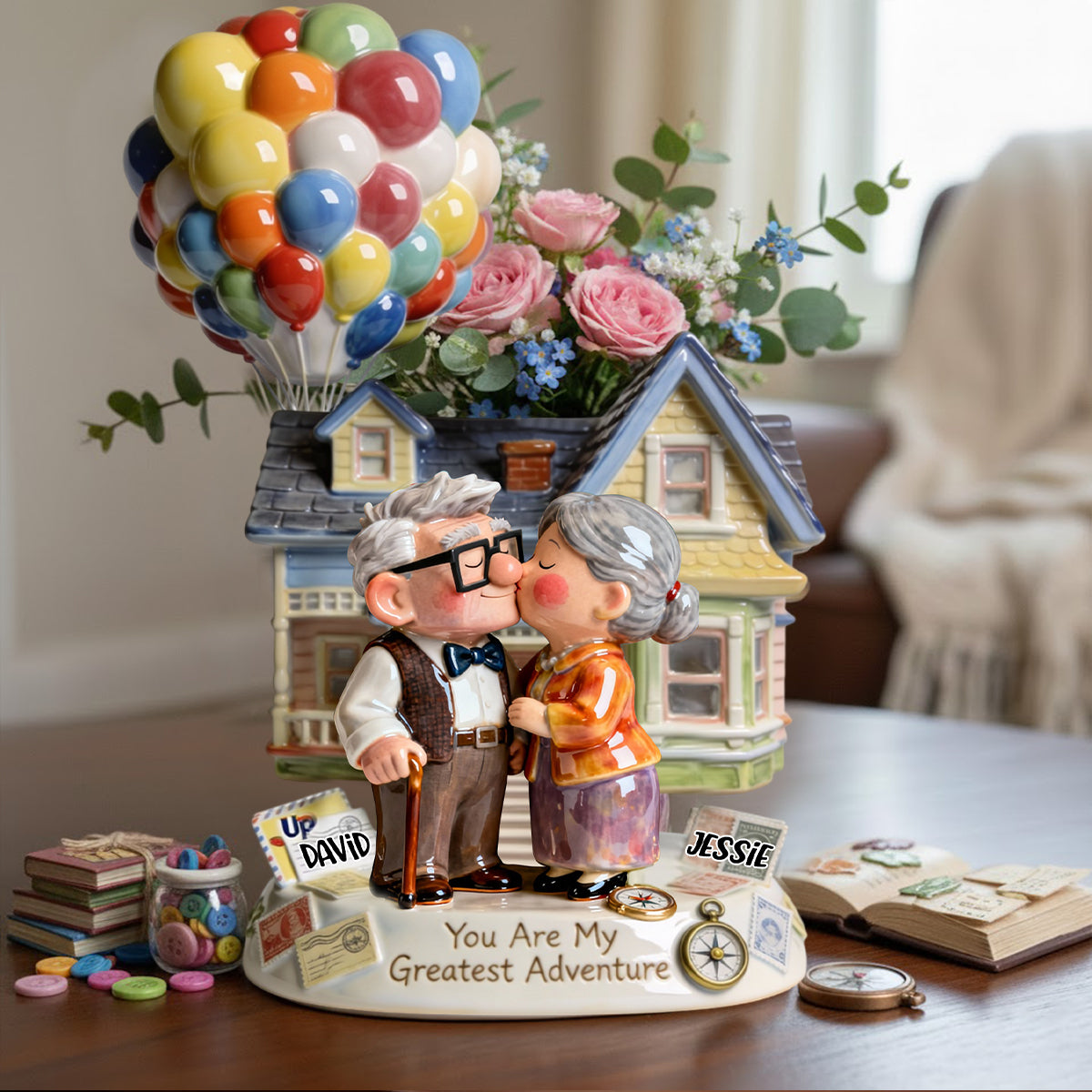 You Are My Greatest Adventure - Personalized Couple Custom Shape Acrylic Flower Vase