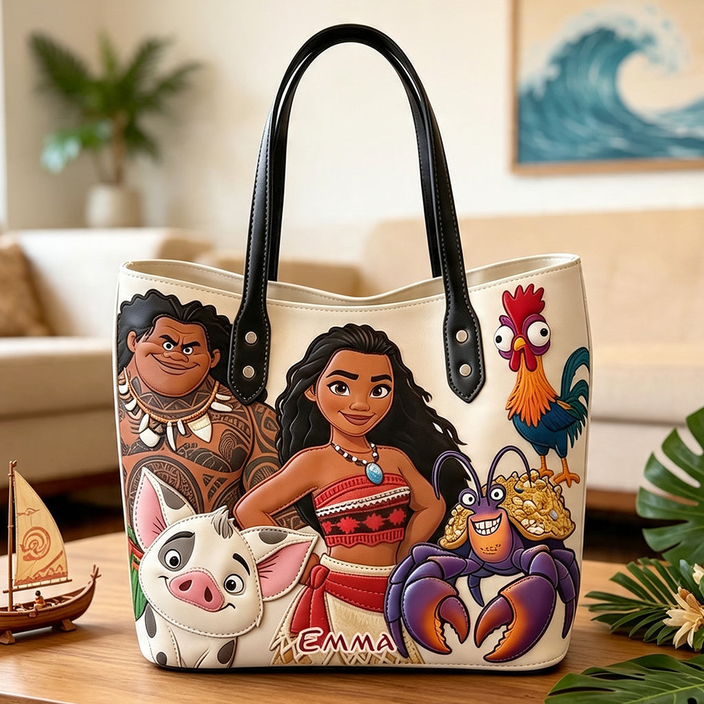 Ocean Adventure Cartoon Friends - Personalized Island Princess Tote Bag