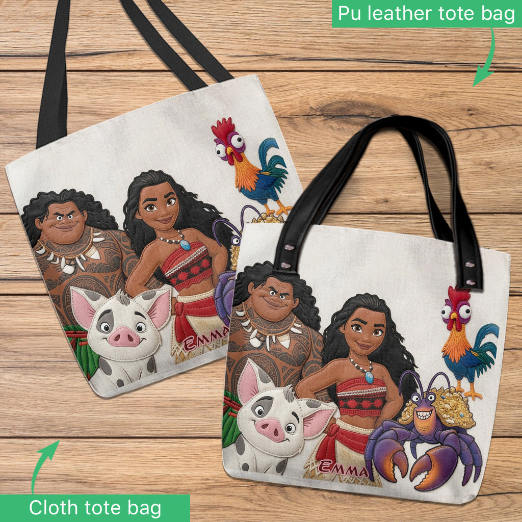Ocean Adventure Cartoon Friends - Personalized Island Princess Tote Bag