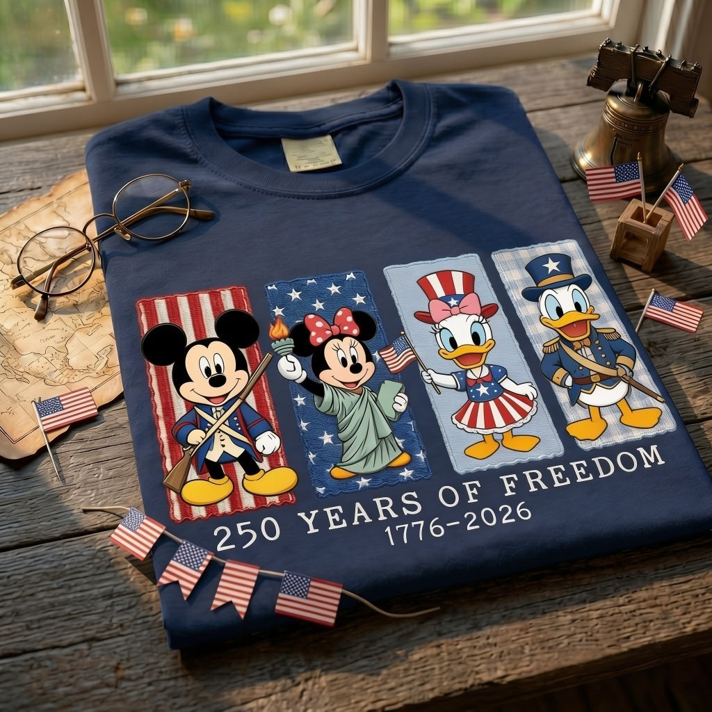 Mouse & Friends 250 Years Of Freedom 1776 - 2026 - Personalized Mouse T-shirt And Hoodie