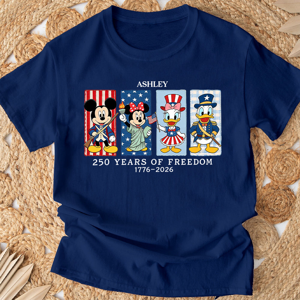Mouse & Friends 250 Years Of Freedom 1776 - 2026 - Personalized Mouse T-shirt And Hoodie