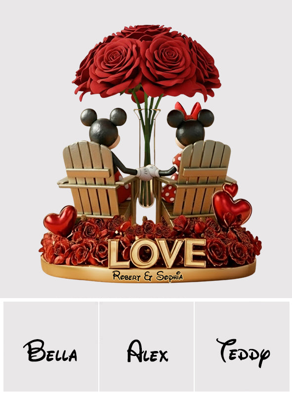 Together Forever - Personalized Mouse Custom Shape Acrylic Flower Vase