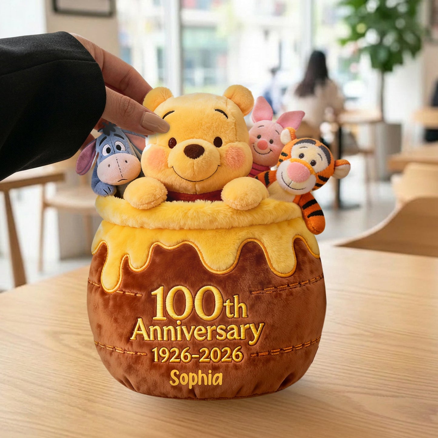 100th Anniversary - Personalized Yellow Bear Plush Crossbag