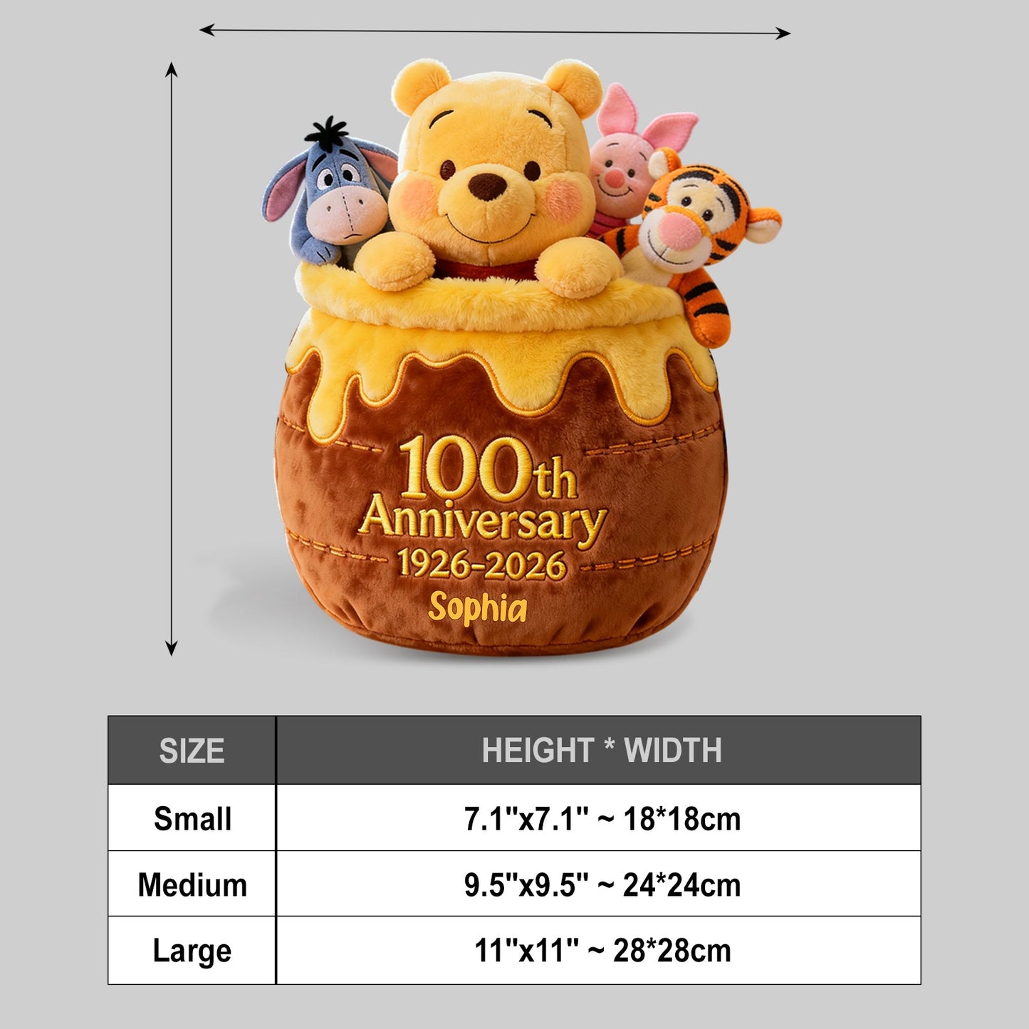 100th Anniversary - Personalized Yellow Bear Plush Crossbag