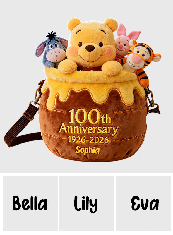 100th Anniversary - Personalized Yellow Bear Plush Crossbag