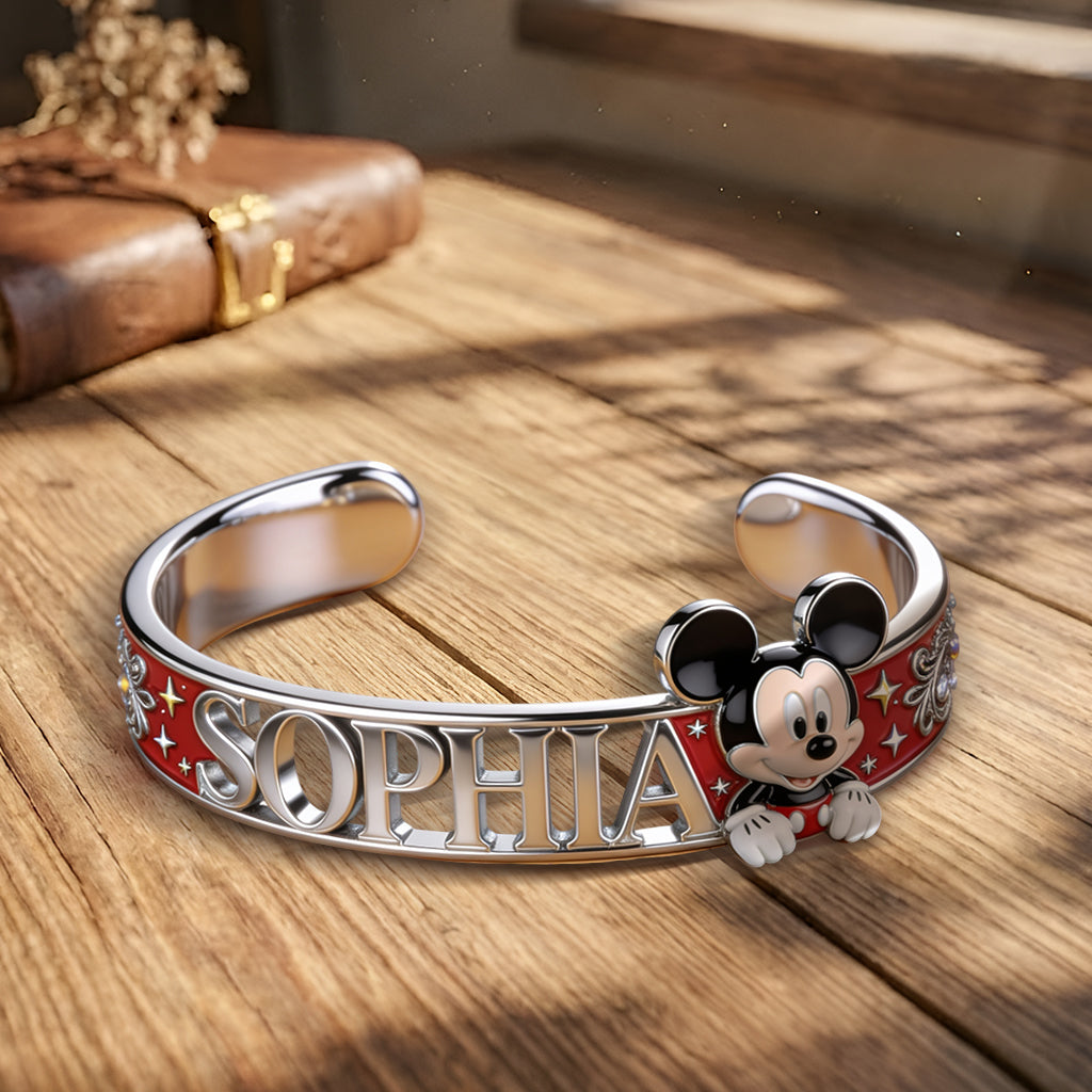 Magical Moments - Personalized Mouse Shaped Cuff Bracelet