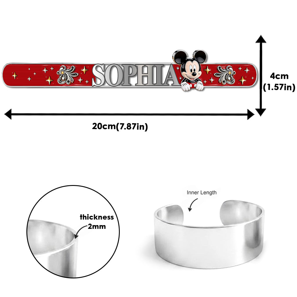 Magical Moments - Personalized Mouse Shaped Cuff Bracelet