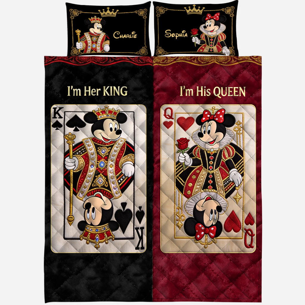 Her King His Queen - Personalized Mouse Quilt Set