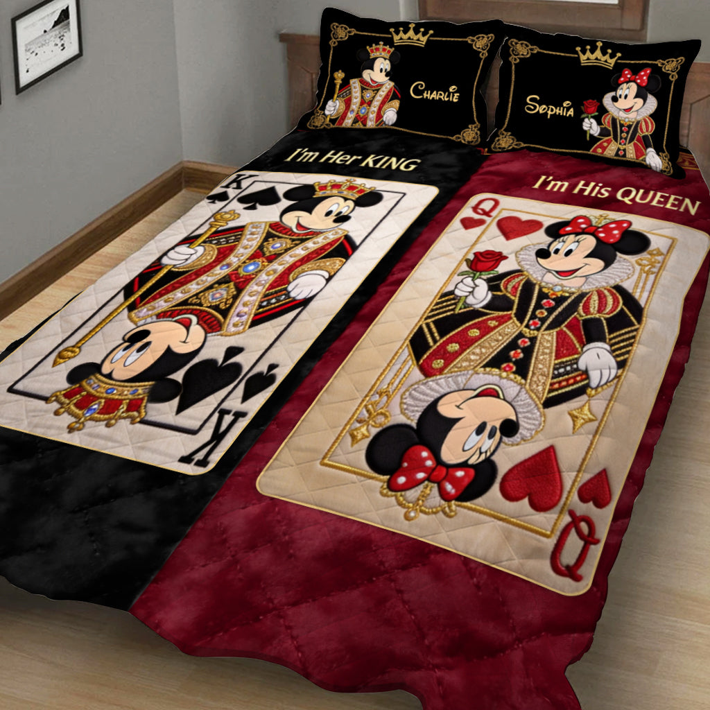 Her King His Queen - Personalized Mouse Quilt Set