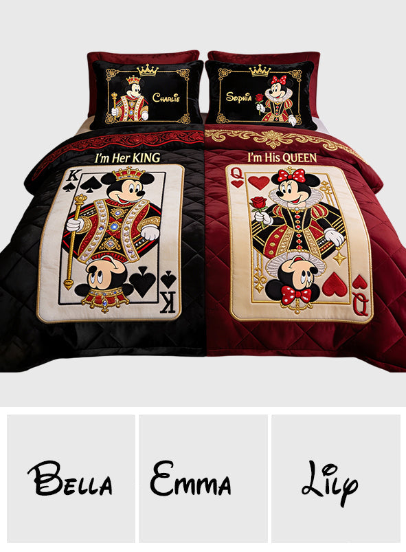Her King His Queen - Personalized Mouse Quilt Set