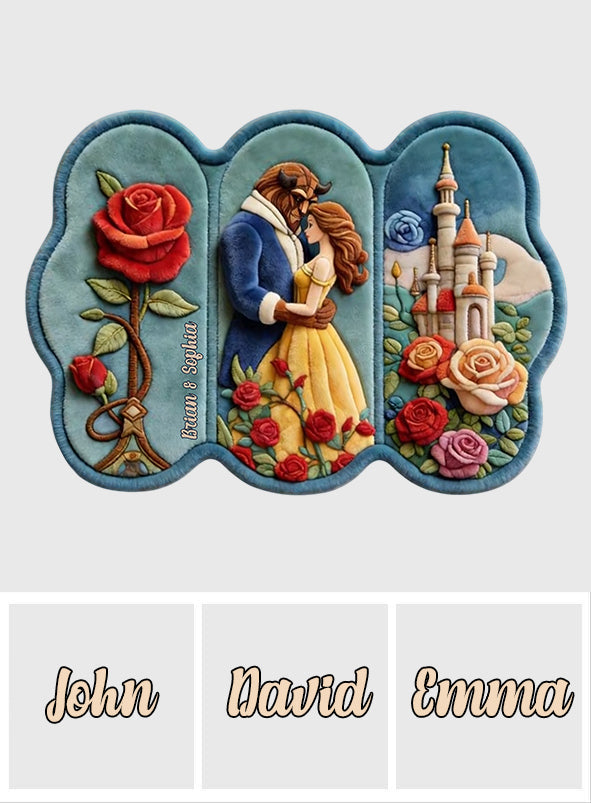 Home Sweet Home - Personalized Beauty And The Beast Shaped Doormat/ Rug