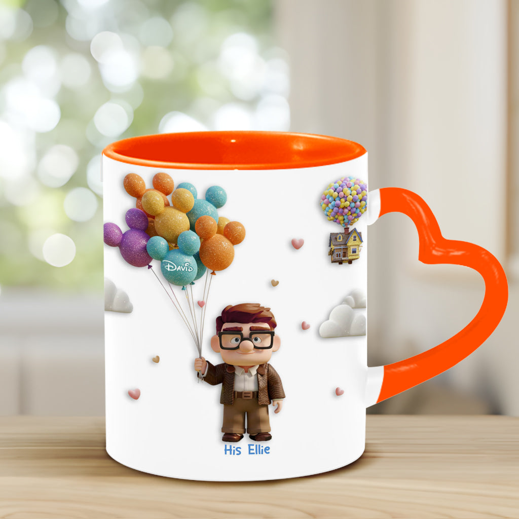 I Love You - Personalized Couple Heart Handle Mug
