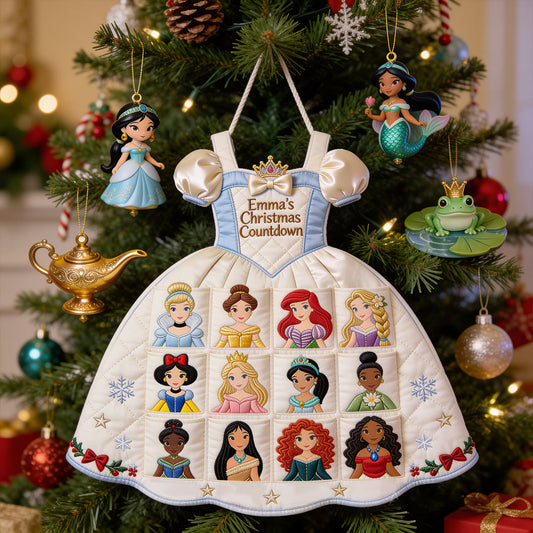 Princess Christmas Magic - Personalized Beautiful Princess Acrylic Ornament Advent Set
