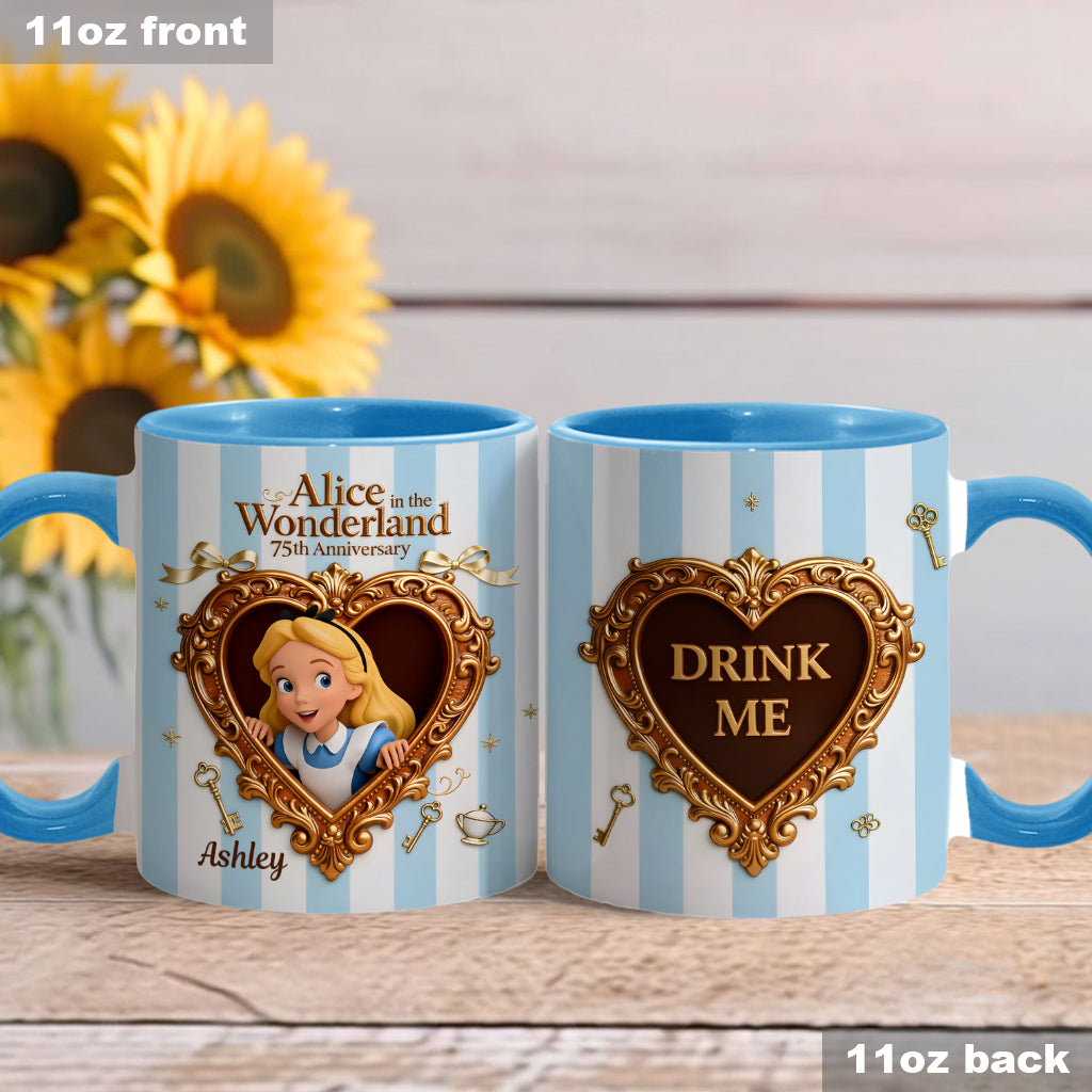 Wonder Gorl, Drink Me Mug - Personalized Mouse Accent Mug