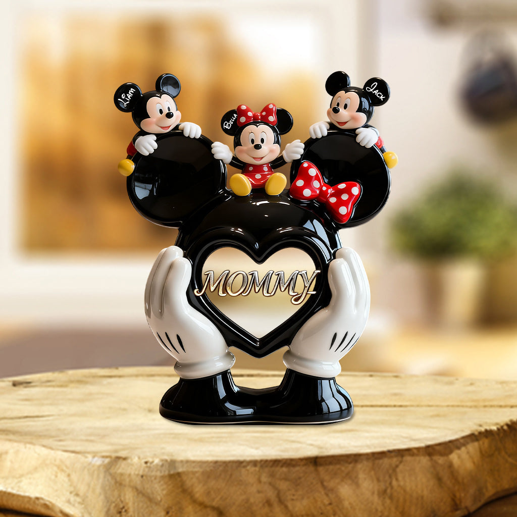 Mommy Mouse Love Heart - Personalized Mouse Custom Shaped Acrylic Plaque