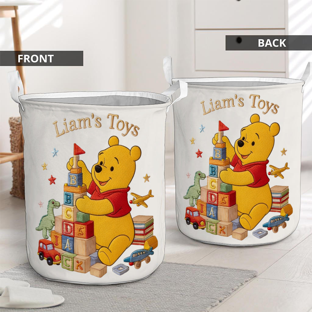 Kid's Stuff - Personalized Yellow Bear Storage Basket