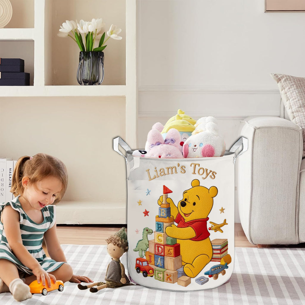 Kid's Stuff - Personalized Yellow Bear Storage Basket