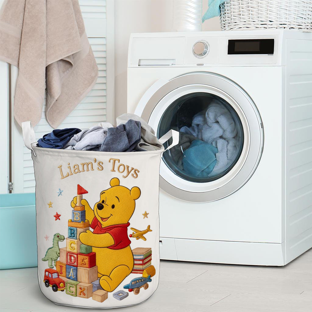 Kid's Stuff - Personalized Yellow Bear Storage Basket