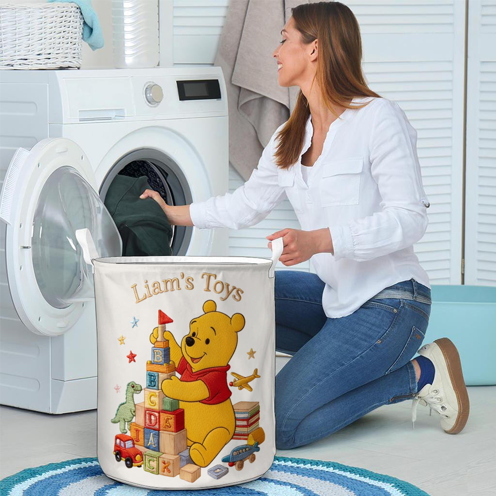 Kid's Stuff - Personalized Yellow Bear Storage Basket