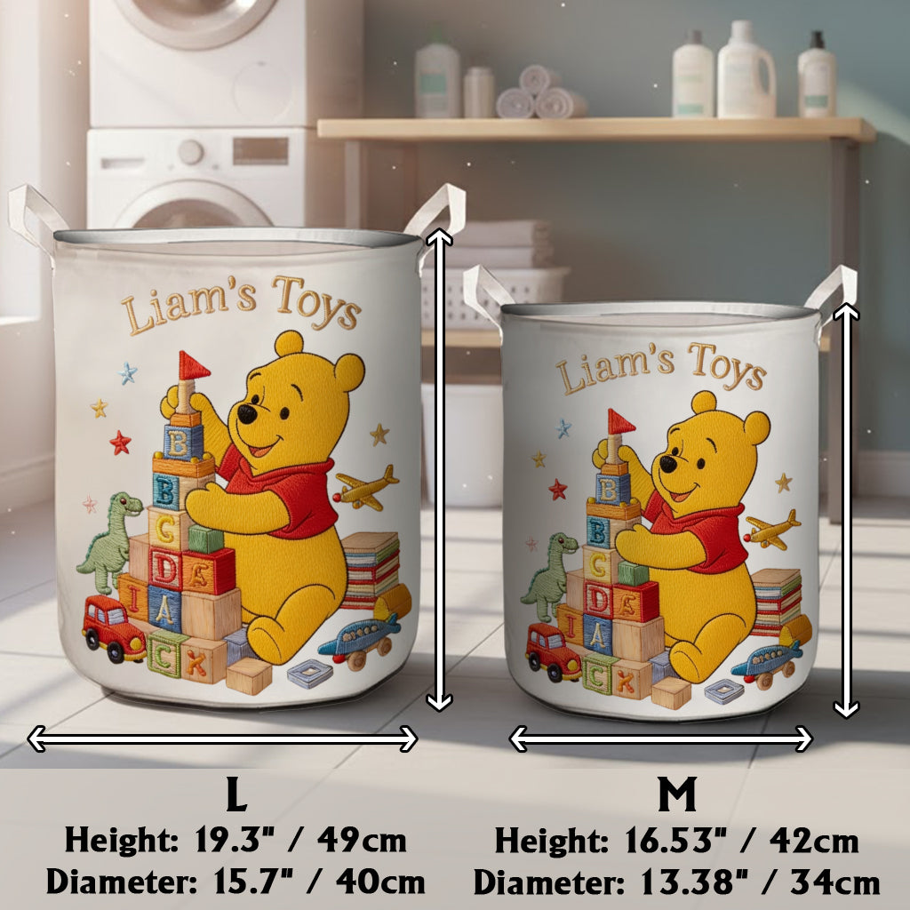 Kid's Stuff - Personalized Yellow Bear Storage Basket