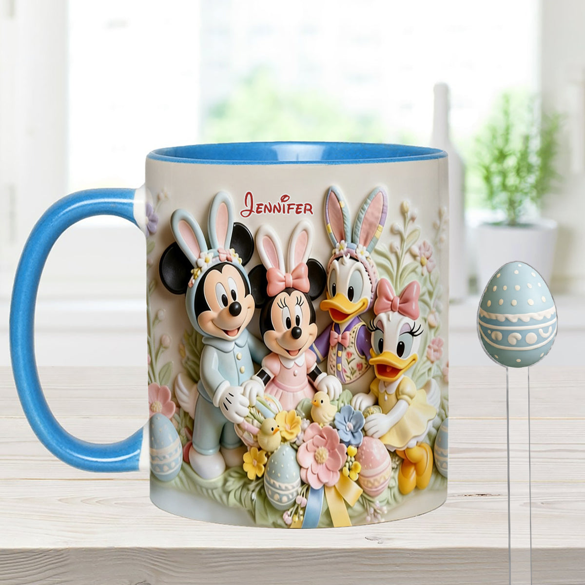 Easter's Day Magical Friends - Personalized Mouse Set Accent Mug with Acrylic Stirrers