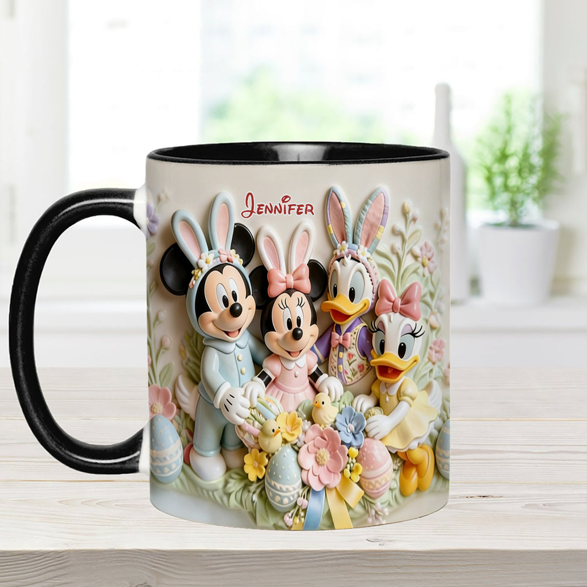 Easter's Day Magical Friends - Personalized Mouse Set Accent Mug with Acrylic Stirrers