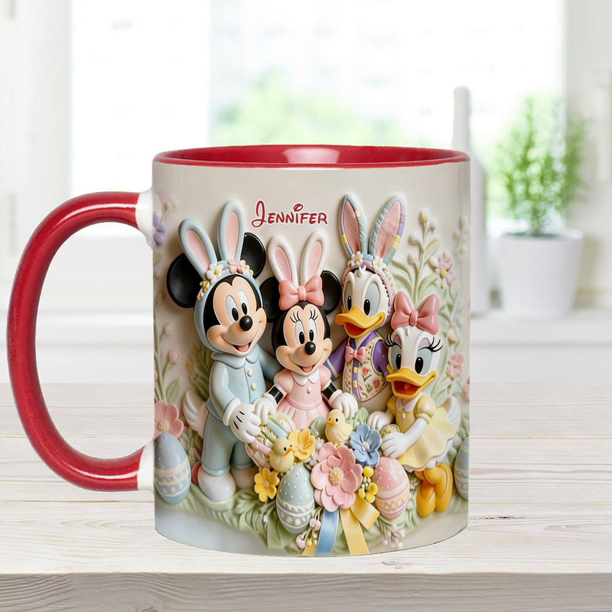 Easter's Day Magical Friends - Personalized Mouse Set Accent Mug with Acrylic Stirrers