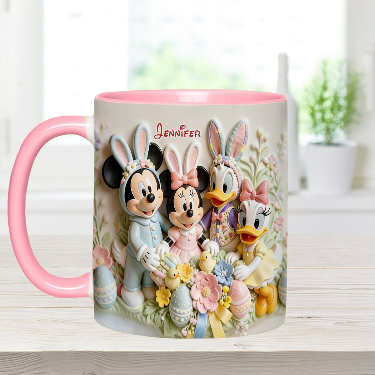 Easter's Day Magical Friends - Personalized Mouse Set Accent Mug with Acrylic Stirrers