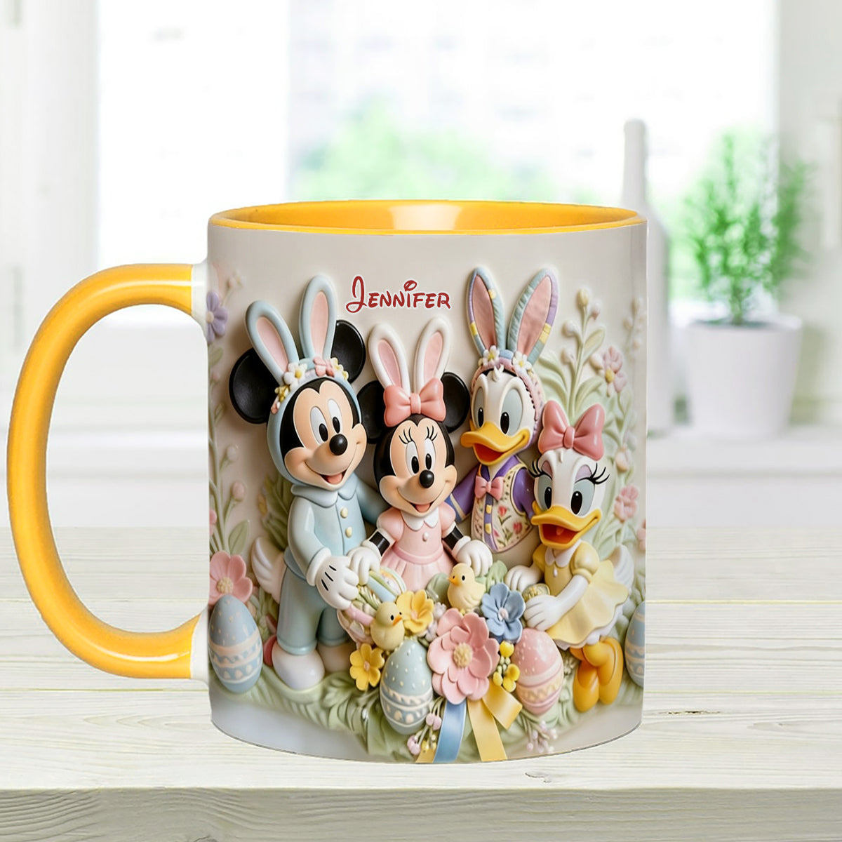 Easter's Day Magical Friends - Personalized Mouse Set Accent Mug with Acrylic Stirrers