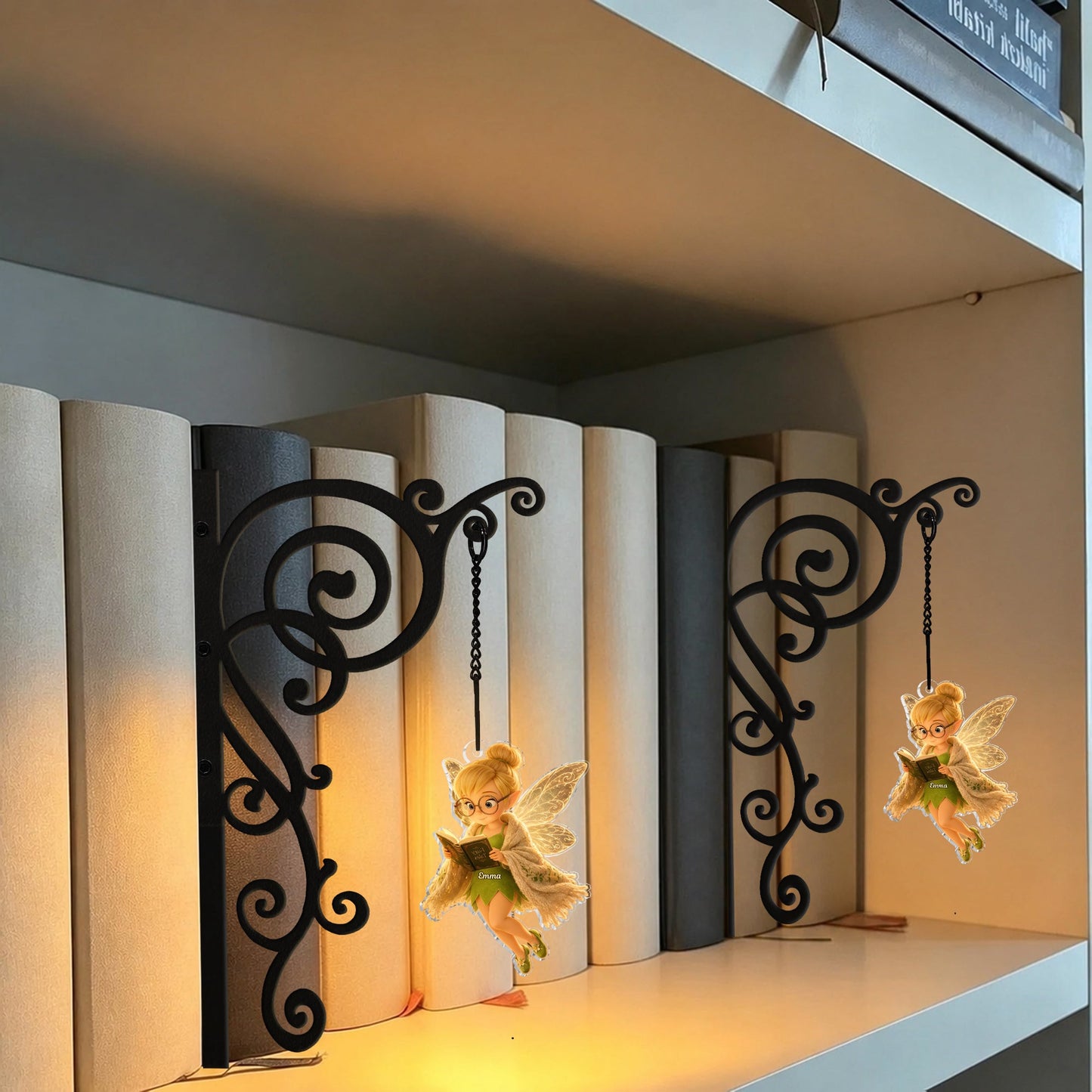 Fairy Reading Book - Personalized Flying Fairy Bookshelf Lamp