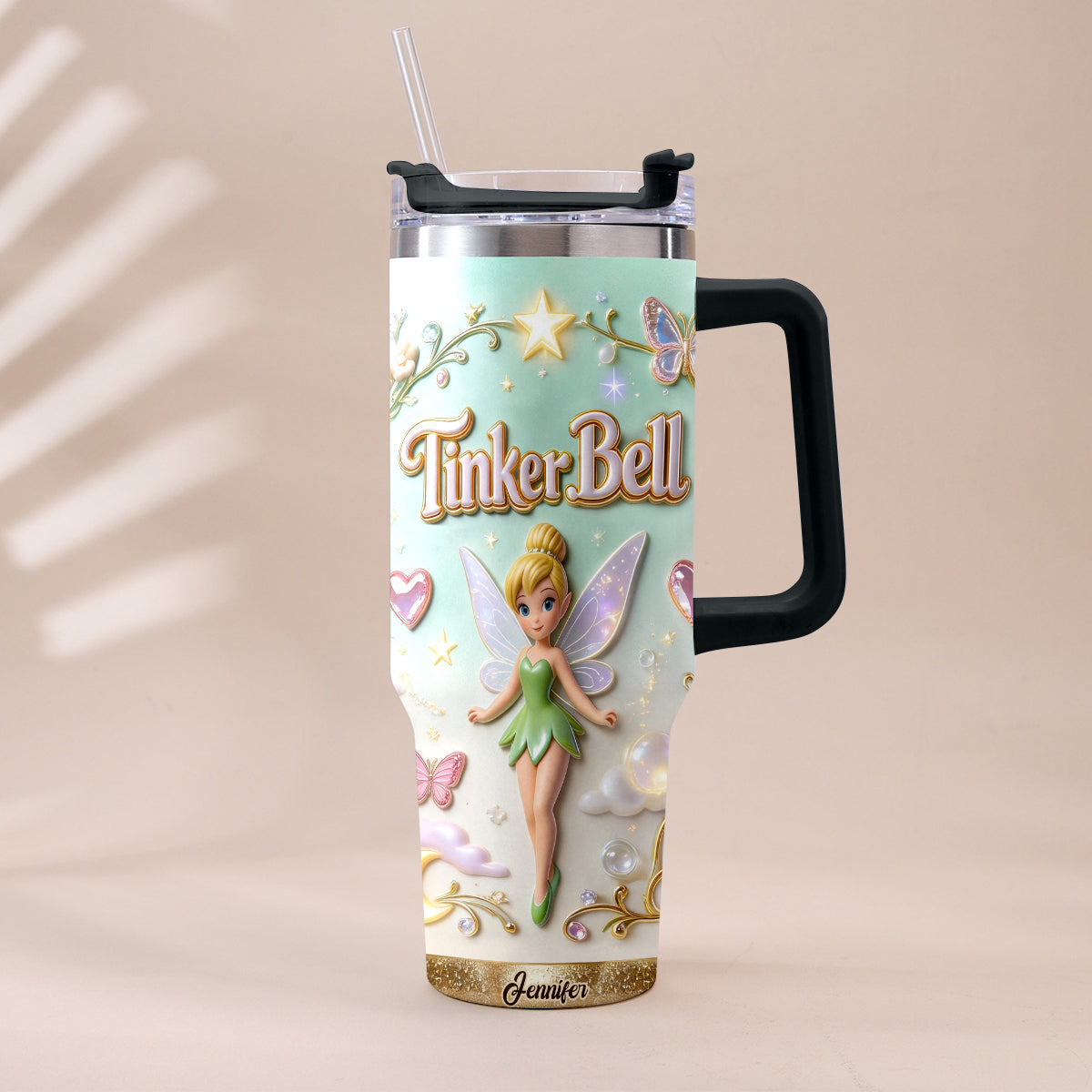 Pixie Dust - Personalized Flying Fairy Tumbler With Handle