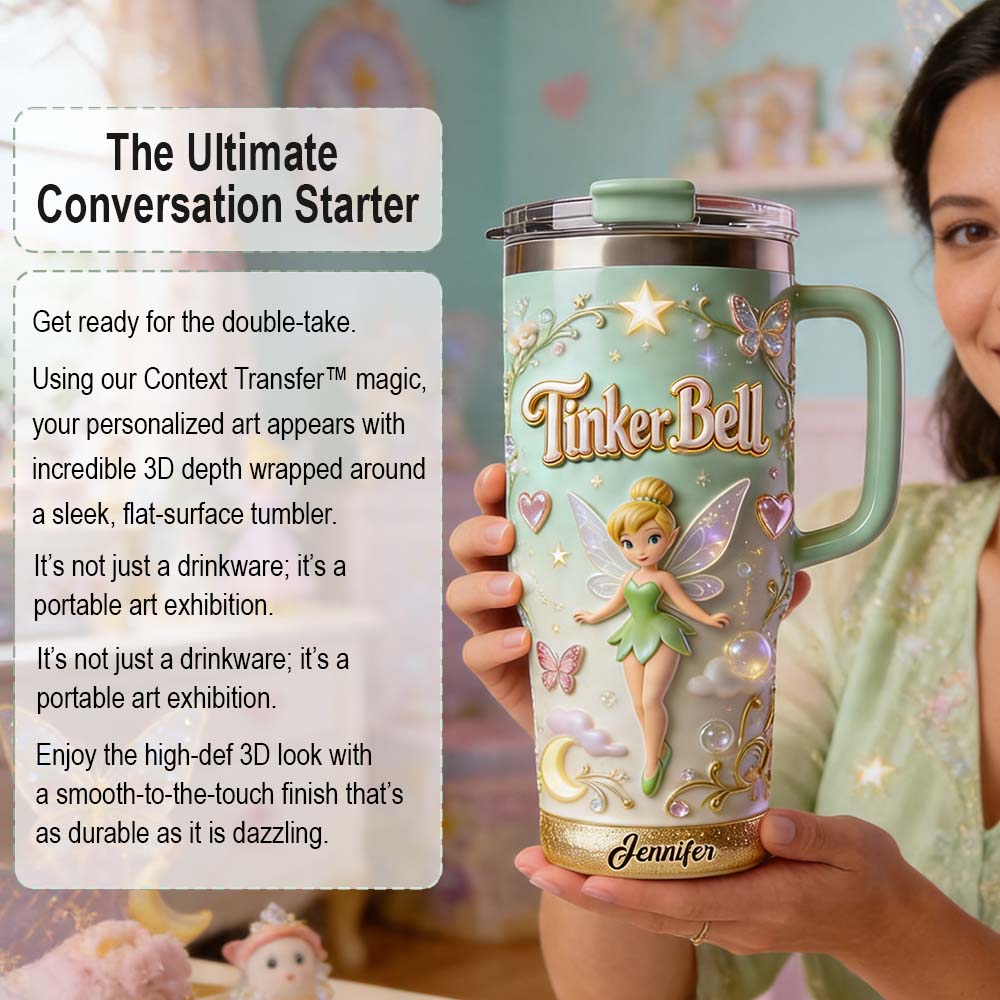 Pixie Dust - Personalized Flying Fairy Tumbler With Handle