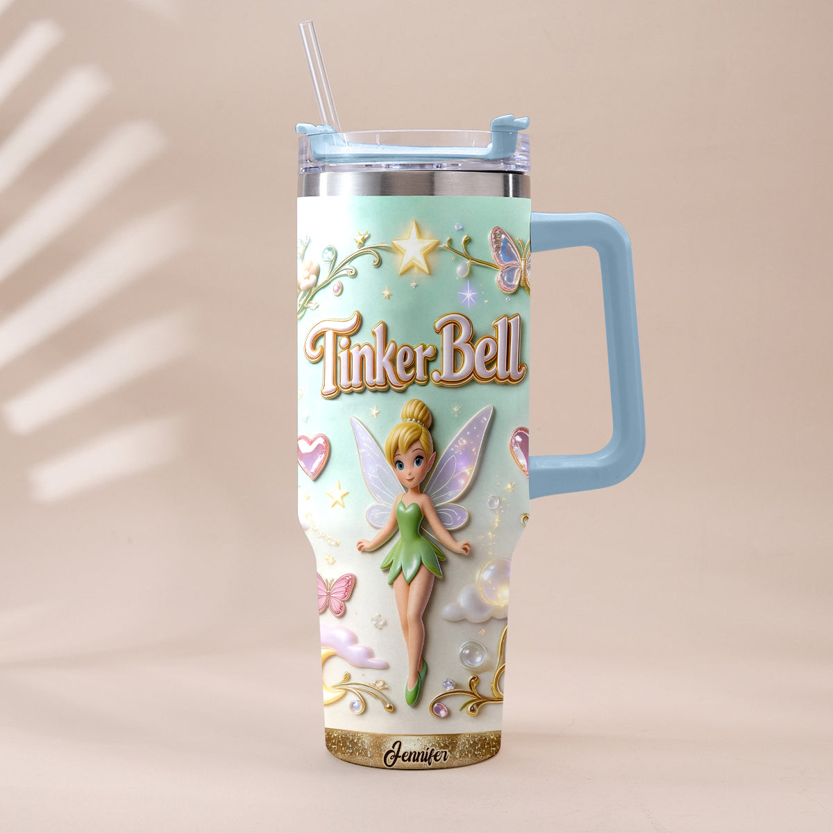 Pixie Dust - Personalized Flying Fairy Tumbler With Handle