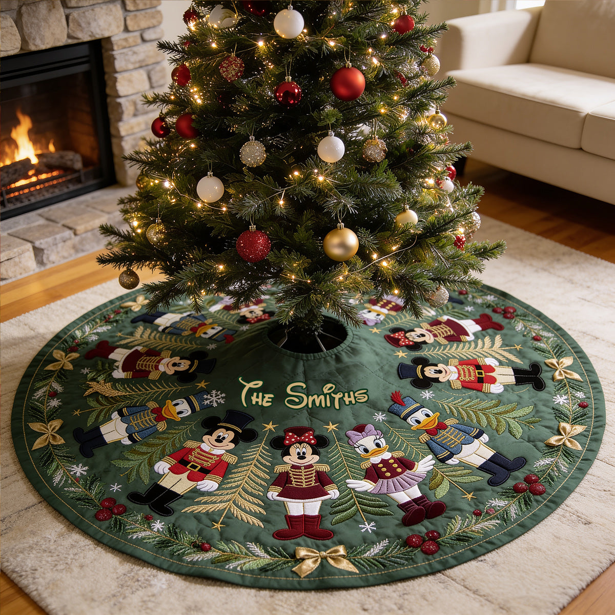 Merry Christmas - Personalized Mouse Tree Skirt