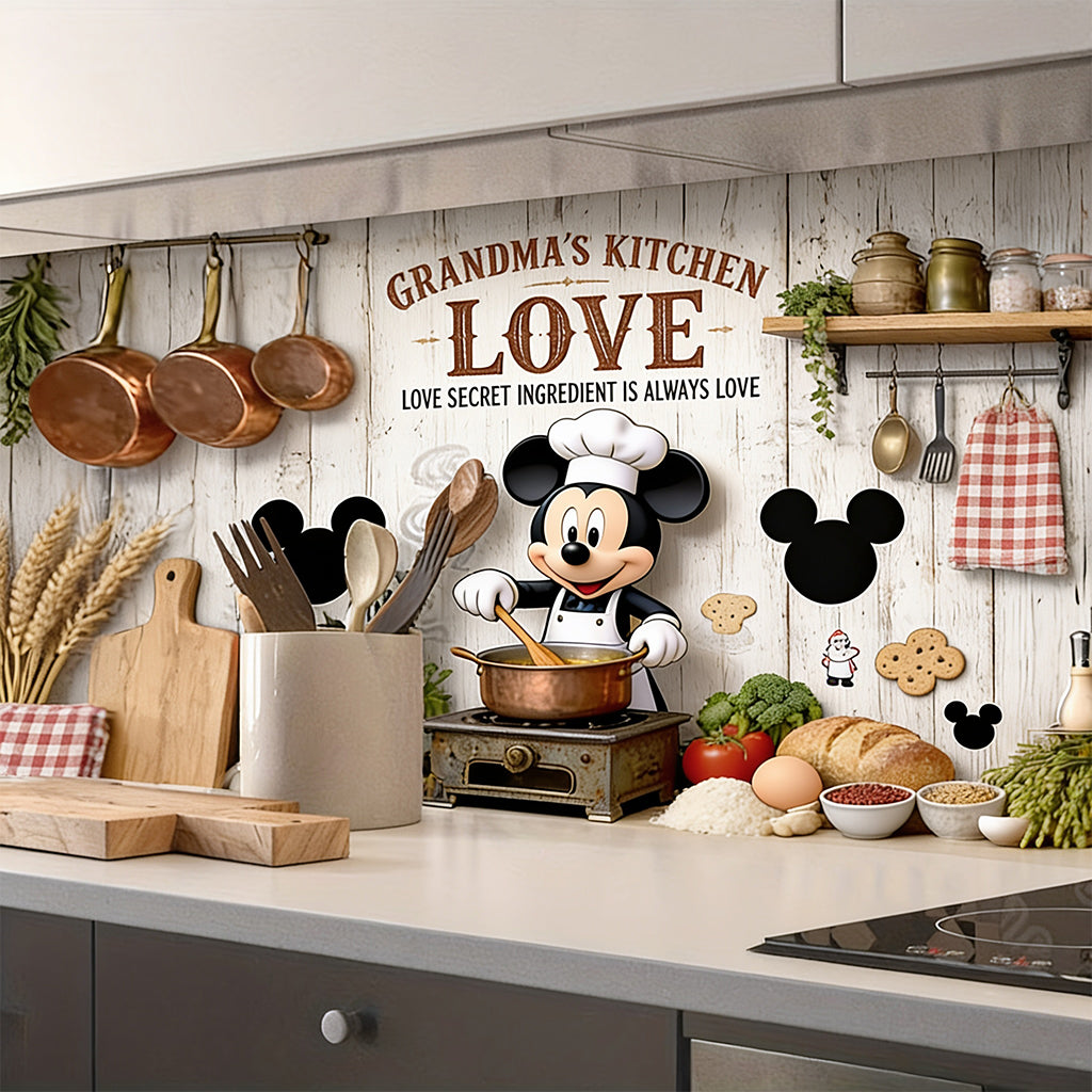 Cute Mouse Oil-Proof Kitchen Backsplash Decal - Personalized Mouse Wall Decal