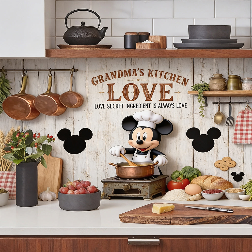 Cute Mouse Oil-Proof Kitchen Backsplash Decal - Personalized Mouse Wall Decal
