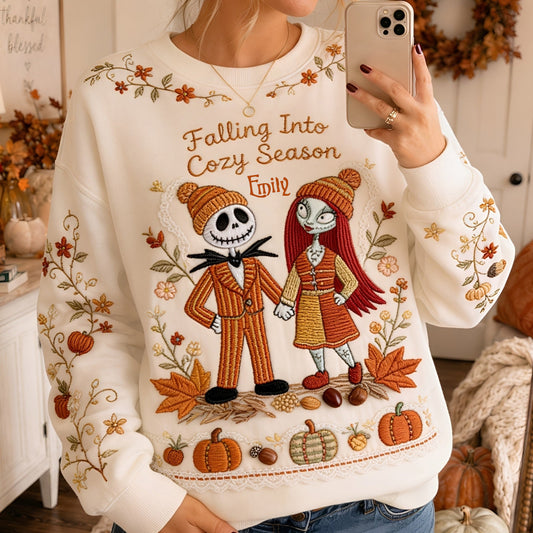 Nightmare Couple Autumn Vibes - Personalized Nightmare All Over Shirt