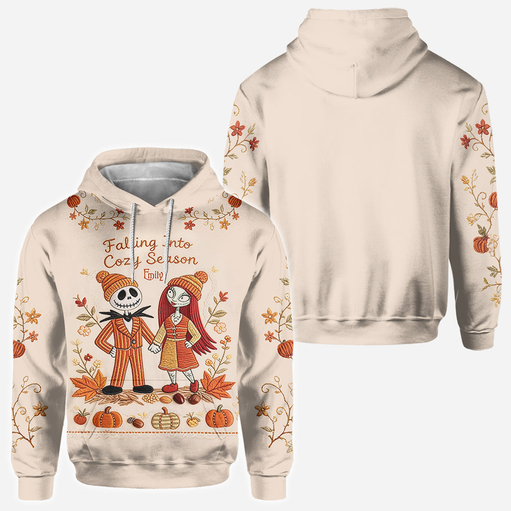 Nightmare Couple Autumn Vibes - Personalized Nightmare All Over Shirt
