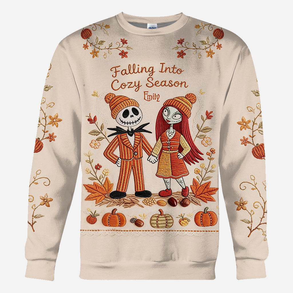 Nightmare Couple Autumn Vibes - Personalized Nightmare All Over Shirt