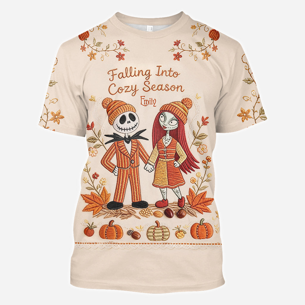 Nightmare Couple Autumn Vibes - Personalized Nightmare All Over Shirt