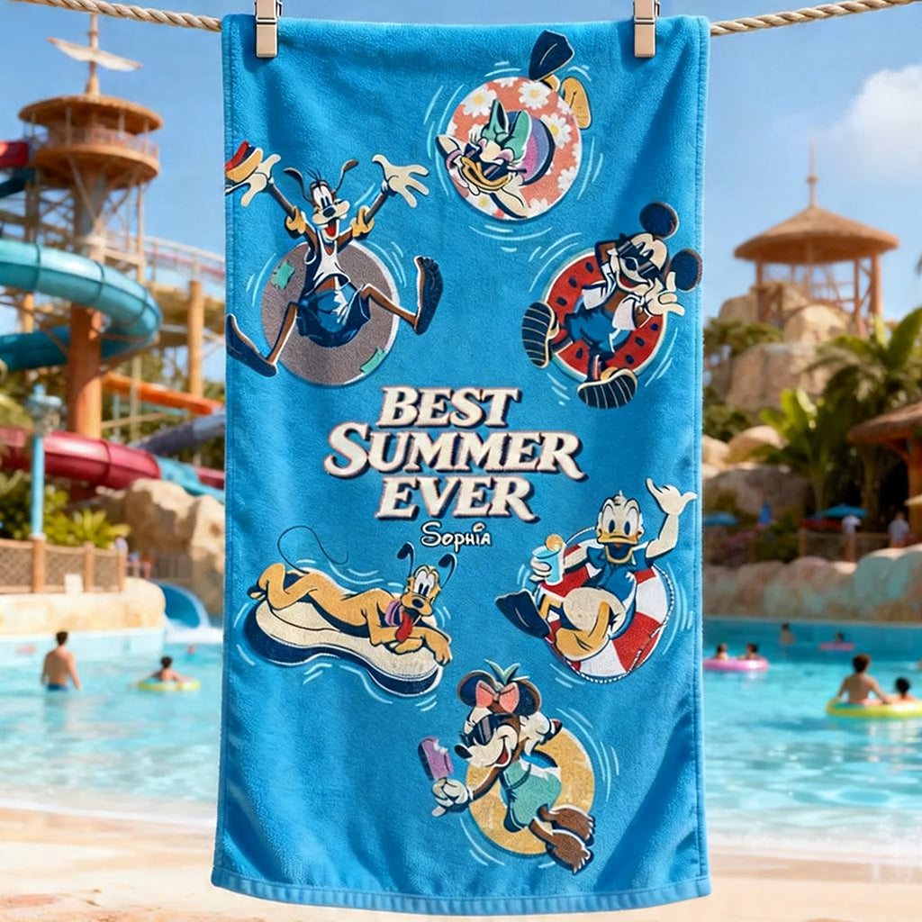 Best Summer Ever - Personalized Mouse Quick-dry Beach Towel/ Bath Towel